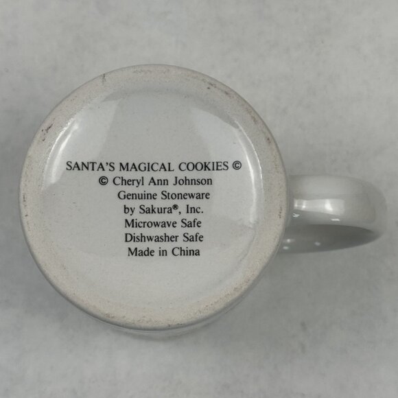 Vintage Santa's Magical Cookies Plate Mug Set By Cheryl Ann Christmas Stoneware - Picture 8 of 16